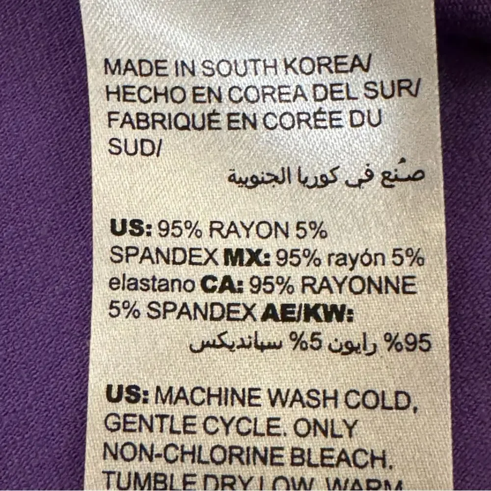 Chico's purple short sleeve jersey knee length crewneck a-line dress size 4 b22